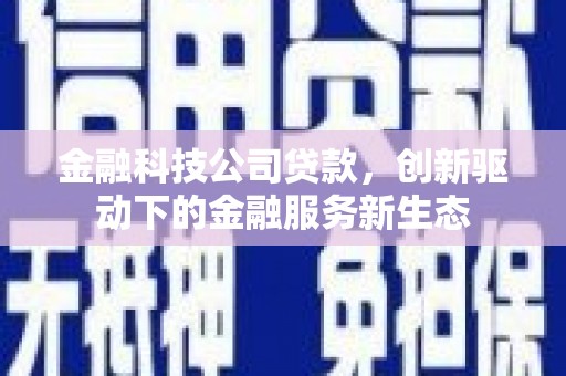 古丈金融科技公司贷款，创新驱动下的金融服务新生态