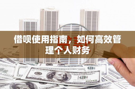 古丈借呗使用指南，如何高效管理个人财务
