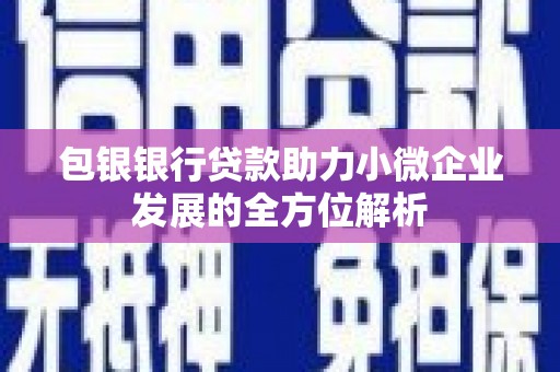 古丈包银银行贷款助力小微企业发展的全方位解析