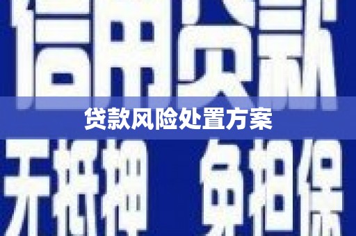 古丈贷款风险处置方案