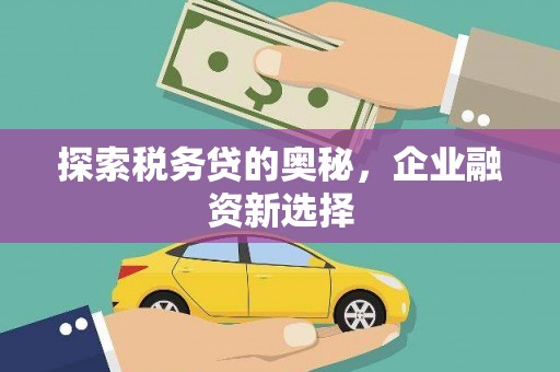 古丈探索税务贷的奥秘，企业融资新选择